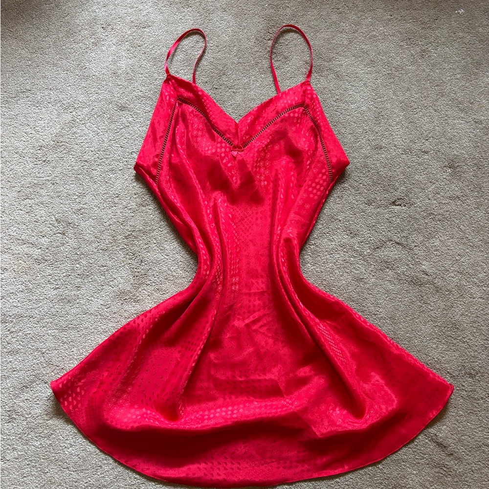 Adonna Vibrant Red Satin Lingerie/Dress